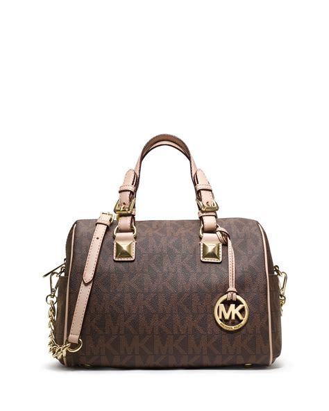 michael michael kors medium grayson logo monogram satchel|Grayson Medium Metallic Empire Monogram Satchel .